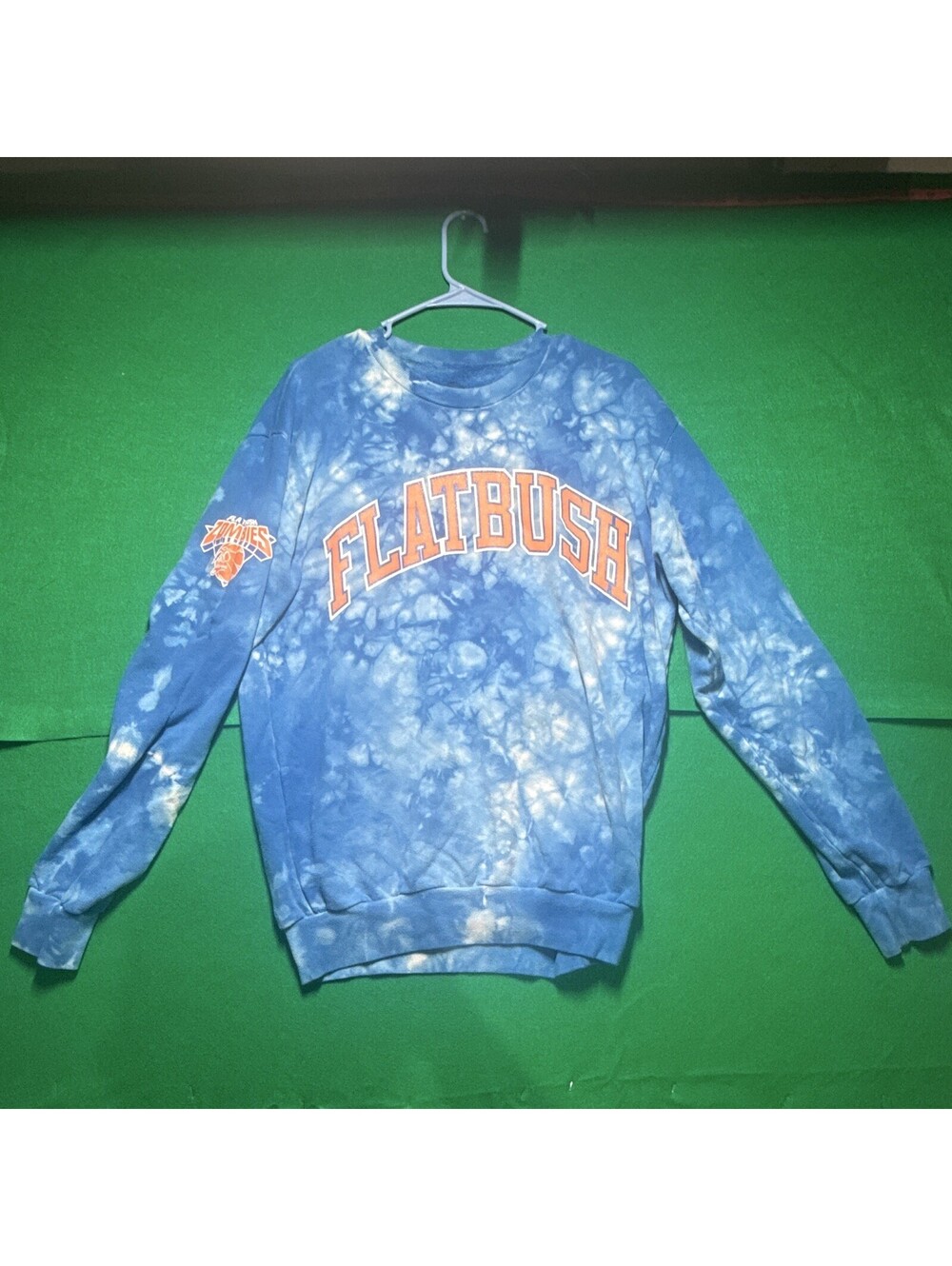 Flatbush Zombies Zion Blue Crewneck Sweatshirt Knicks Tie Dye Men's L